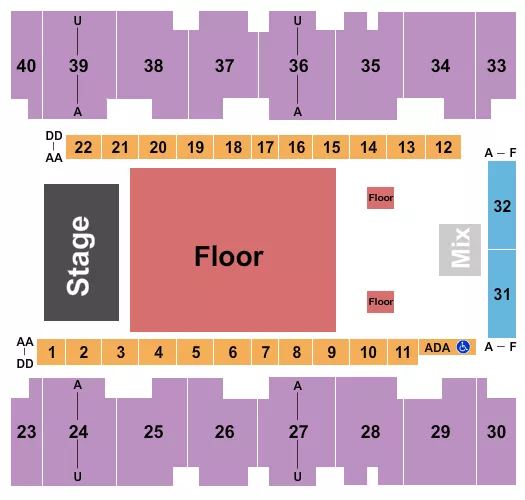 ENDSTAGE FLR Seating Map Seating Chart