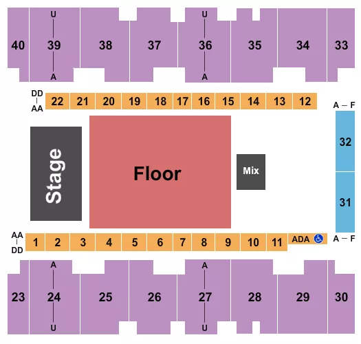 ENDSTAGE RSV FLR Seating Map Seating Chart