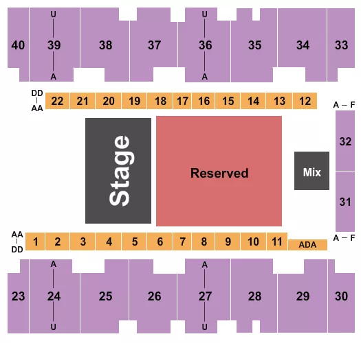 ENDSTAGE RESERVED Seating Map Seating Chart