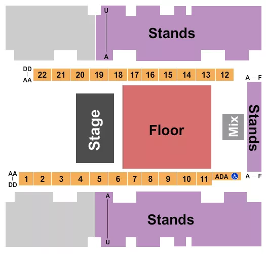 HALF HOUSE GA FLOOR Seating Map Seating Chart