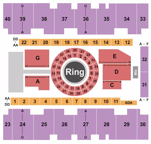 MMA 2 Seating Map Seating Chart