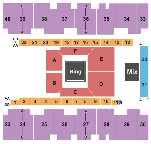 WRESTLING 2 Seating Map Seating Chart