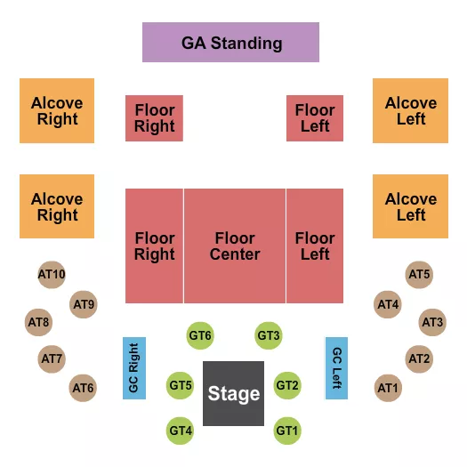 EL REY THEATRE LOS ANGELES ENDSTAGE 2 Seating Map Seating Chart