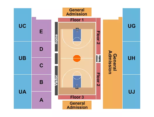 ELEANOR R BALDWIN ARENA BASKETBALL 2 Seating Map Seating Chart