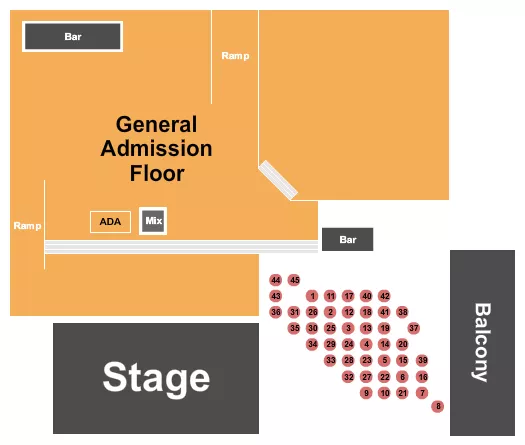 GA TABLES 5 Seating Map Seating Chart