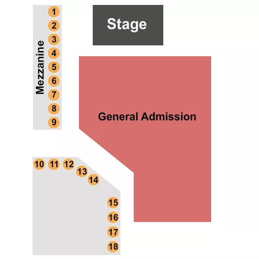GA MEZZ TABLES Seating Map Seating Chart