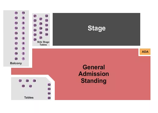 GA TABLES 3 Seating Map Seating Chart