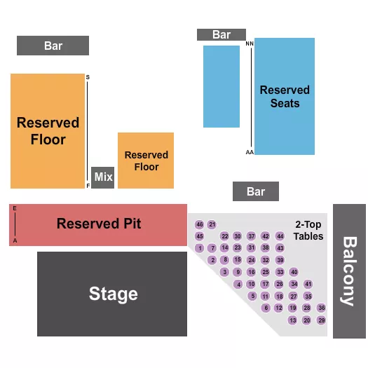 RESERVED TABLES Seating Map Seating Chart