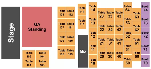 GA TABLES 3 Seating Map Seating Chart
