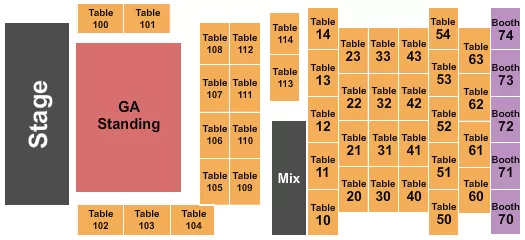 GA TABLES 4 Seating Map Seating Chart