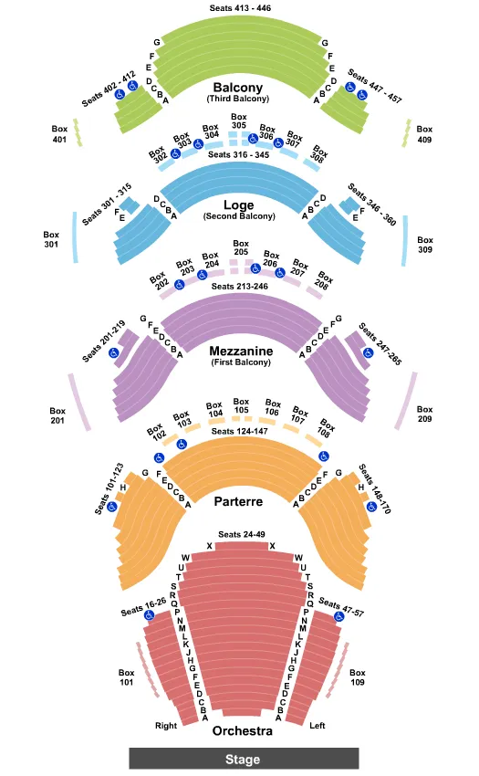 END STAGE Seating Map Seating Chart