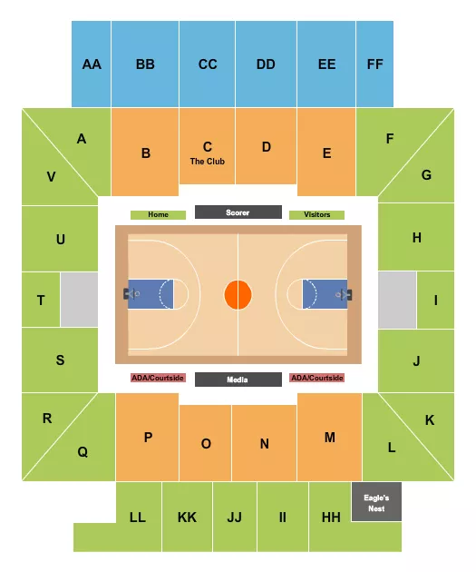 ELLIS T JOHNSON ARENA BASKETBALL Seating Map Seating Chart