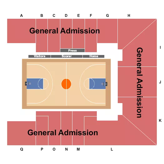 BASKETBALL Seating Map Seating Chart