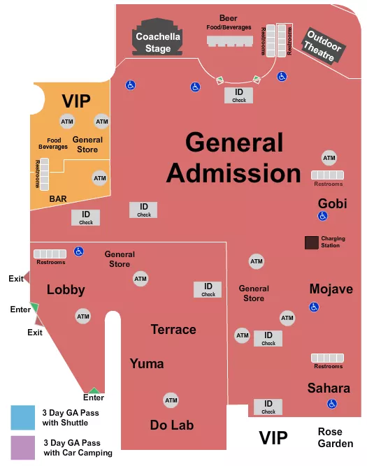 COACHELLA Seating Map Seating Chart