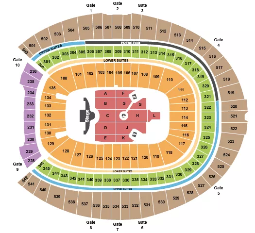 ED SHEERAN Seating Map Seating Chart
