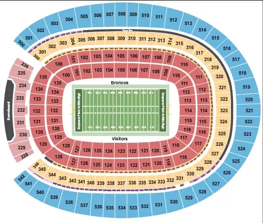 FOOTBALL NO VFS Seating Map Seating Chart