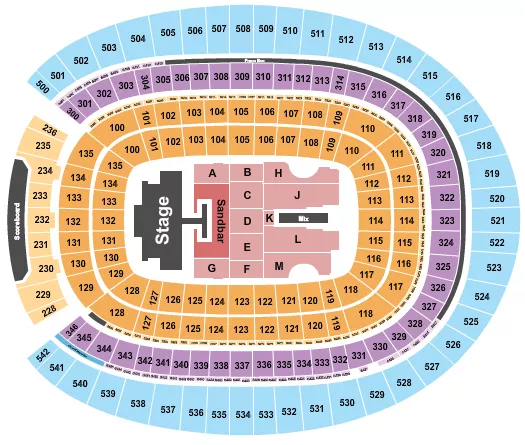 KENNY CHESNEY 1 Seating Map Seating Chart