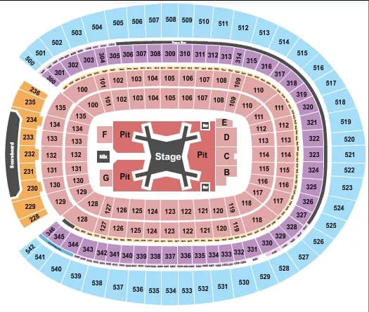 LUKE COMBS Seating Map Seating Chart