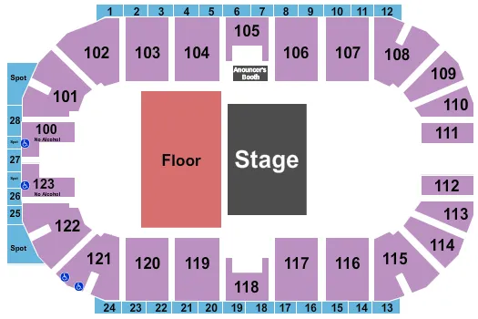 MILE ZERO MELTDOWN Seating Map Seating Chart