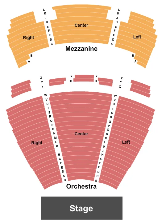 END STAGE Seating Map Seating Chart