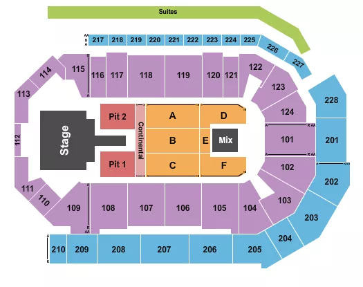 LUKE BRYAN Seating Map Seating Chart