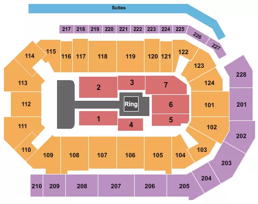 WRESTLING AEW Seating Map Seating Chart