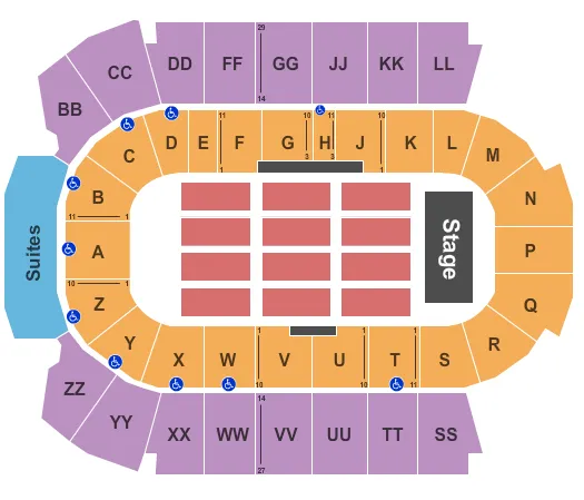 END STAGE Seating Map Seating Chart