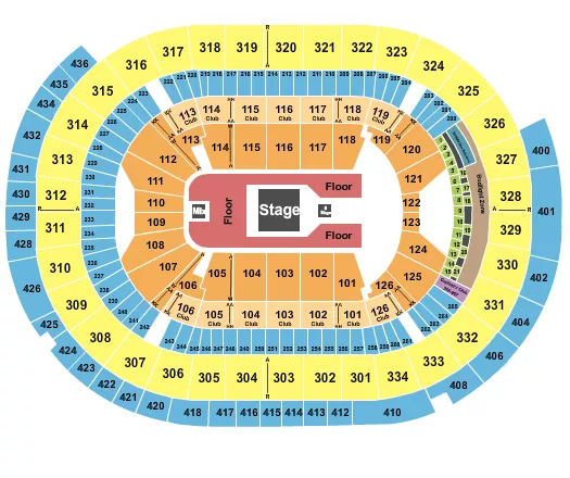 CENTER STAGE W B STAGE Seating Map Seating Chart