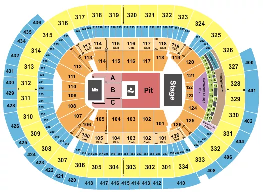 NINE INCH NAILS Seating Map Seating Chart