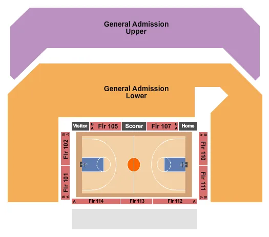 BASKETBALL GA Seating Map Seating Chart