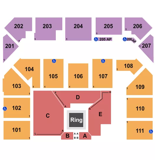 WWE NXT LIVE 2 Seating Map Seating Chart
