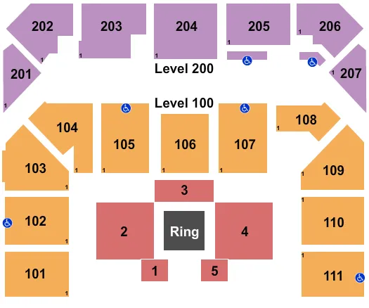 WWE NXT LIVE Seating Map Seating Chart