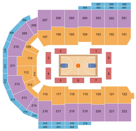 BASKETBALL Seating Map Seating Chart
