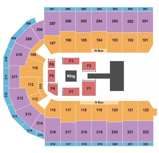 WRESTLING AEW Seating Map Seating Chart