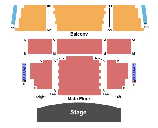 ESPLANADE ARTS HERITAGE CENTRE END STAGE Seating Map Seating Chart