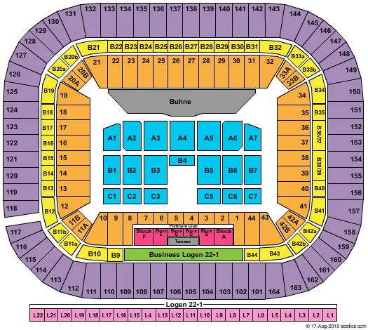 MERKUR SPIEL ARENA ROGER WATERS Seating Map Seating Chart