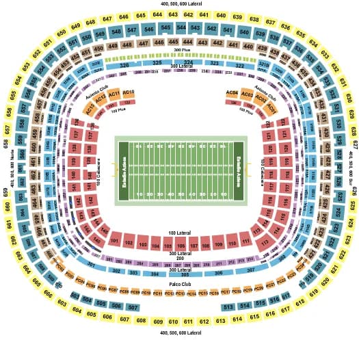 FOOTBALL Seating Map Seating Chart