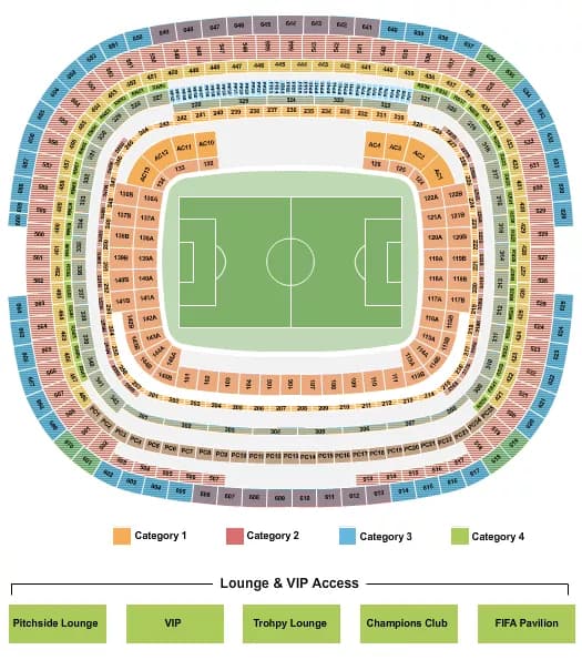 SOCCER WC CATEGORY Seating Map Seating Chart