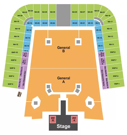 ESTADIO GNP SEGUROS MEXICO CITY BAD BUNNY Seating Map Seating Chart