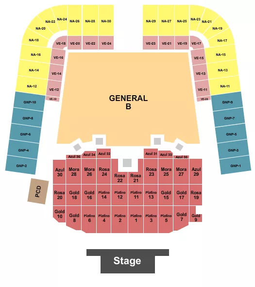 ESTADIO GNP SEGUROS MEXICO CITY BRUNO MARS Seating Map Seating Chart