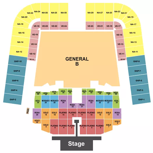 ESTADIO GNP SEGUROS MEXICO CITY LADY GAGA 2025 Seating Map Seating Chart
