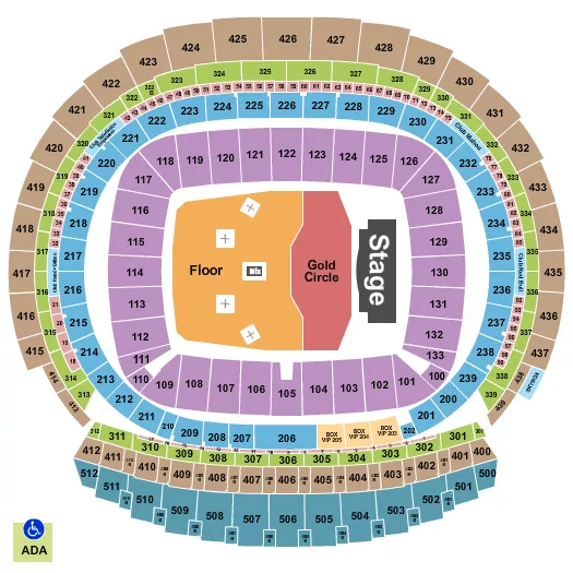 BRUNO MARS Seating Map Seating Chart