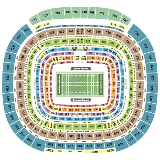 FOOTBALL NFL Seating Map Seating Chart