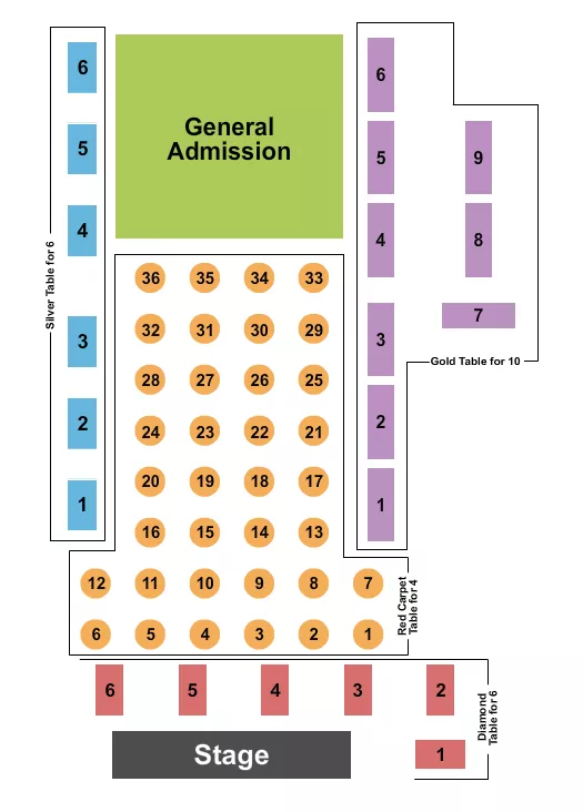 ENDSTAGE Seating Map Seating Chart