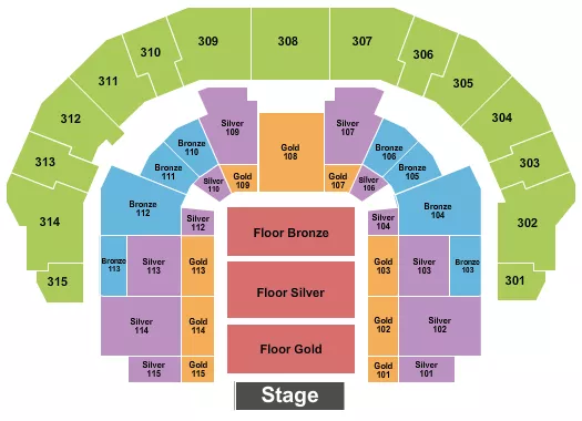 ETIHAD ARENA YAS ISLAND ENDSTAGE TIERS Seating Map Seating Chart