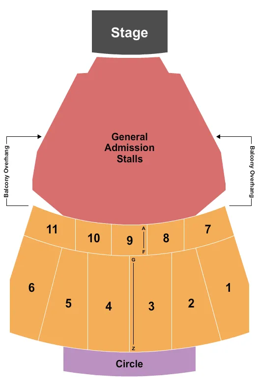 ENDSTAGE GA STALLS Seating Map Seating Chart