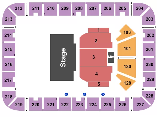EXPLOREASHEVILLECOM ARENA AT HARRAHS CHEROKEE CENTER ENDSTAGE 2 Seating Map Seating Chart