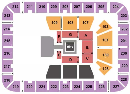 EXPLOREASHEVILLECOM ARENA AT HARRAHS CHEROKEE CENTER WRESTLING AEW Seating Map Seating Chart