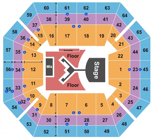 SHINEDOWN Seating Map Seating Chart
