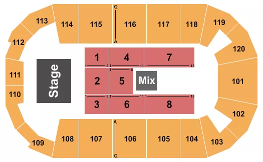 FM BANK ARENA ENDSTAGE 5 Seating Map Seating Chart